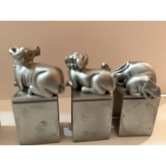 Tumasek Solid Pewter – Eight Immortals & Auspicious Animals (Set of 6)